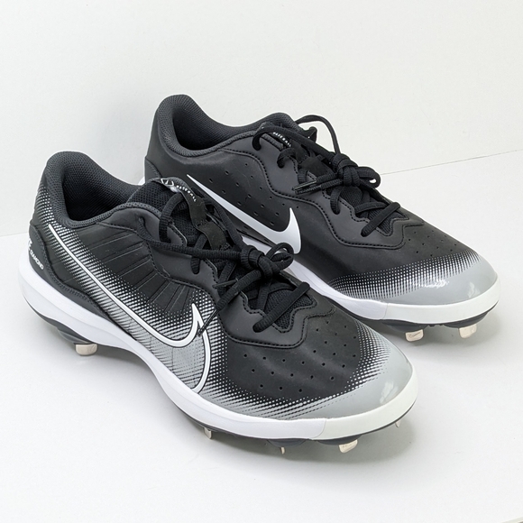 Nike Alpha Huarache Varsity 4 Low Baseball Cleats, Black,...